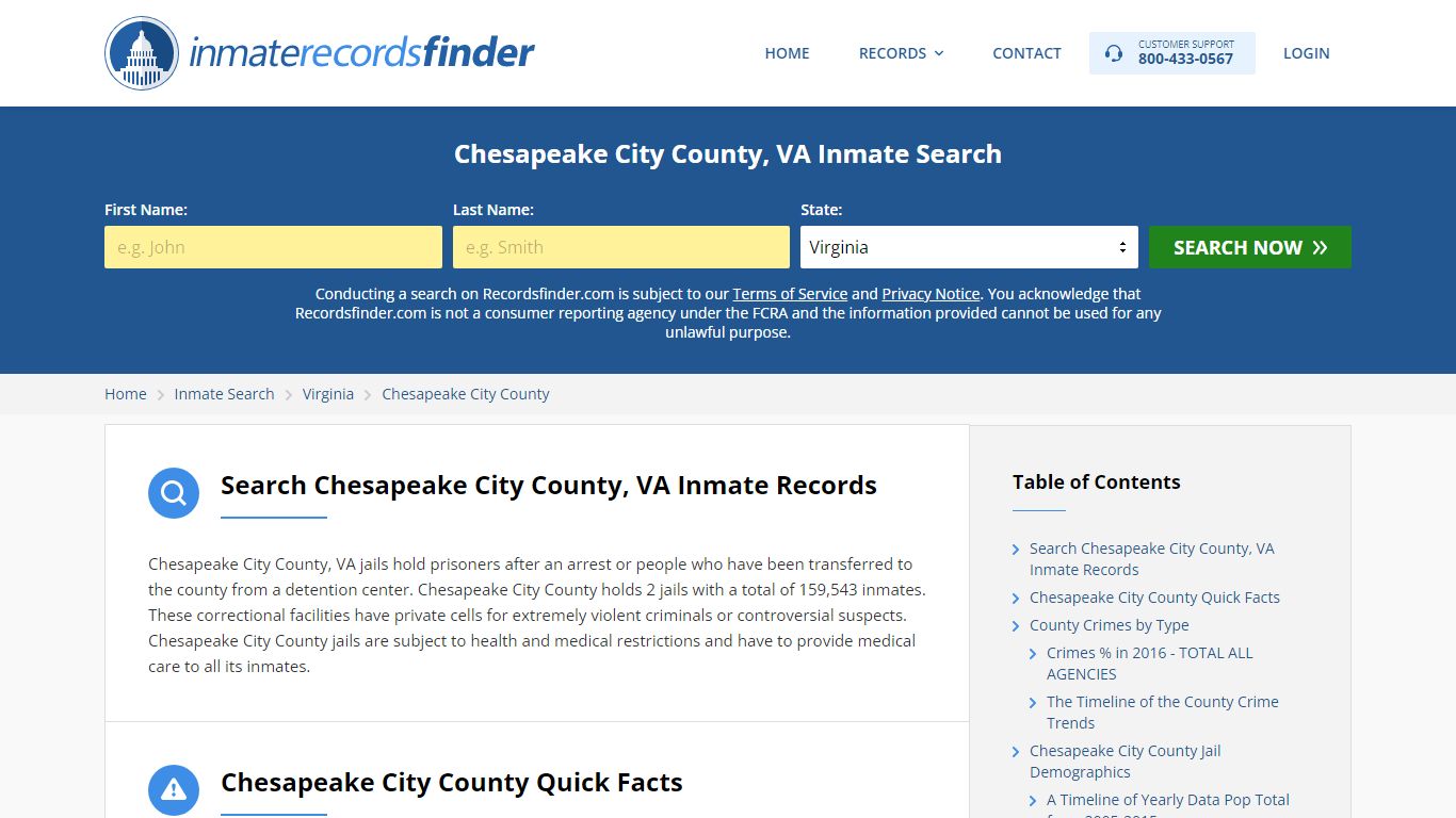 Chesapeake City County, VA Inmate Lookup & Jail Records Online